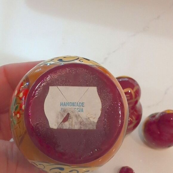 Vintage Handmade Russian Matryoshka Wooden Nesting Dolls Folk Art - Picture 3 of 9